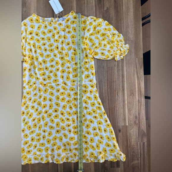 Faithfull the Brand Florence Mini Dress Constance Floral Marigold Print Sz 6 - Picture 15 of 16